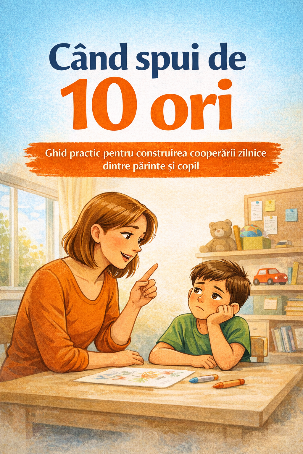 Dacă simți că repeți prea mult și ridici vocea mai des decât ai vrea, acest ghid te ajută să schimbi dinamica zilnică dintre tine și copilul tău. 👉 Descoperă ghidul „Când spui de 10 ori…” și începe să construiești cooperare, nu confruntare.